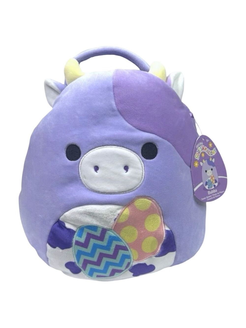 Kelly Toys x Squishmallows Bubba the Purple Cow 12β Plush Easter Basket